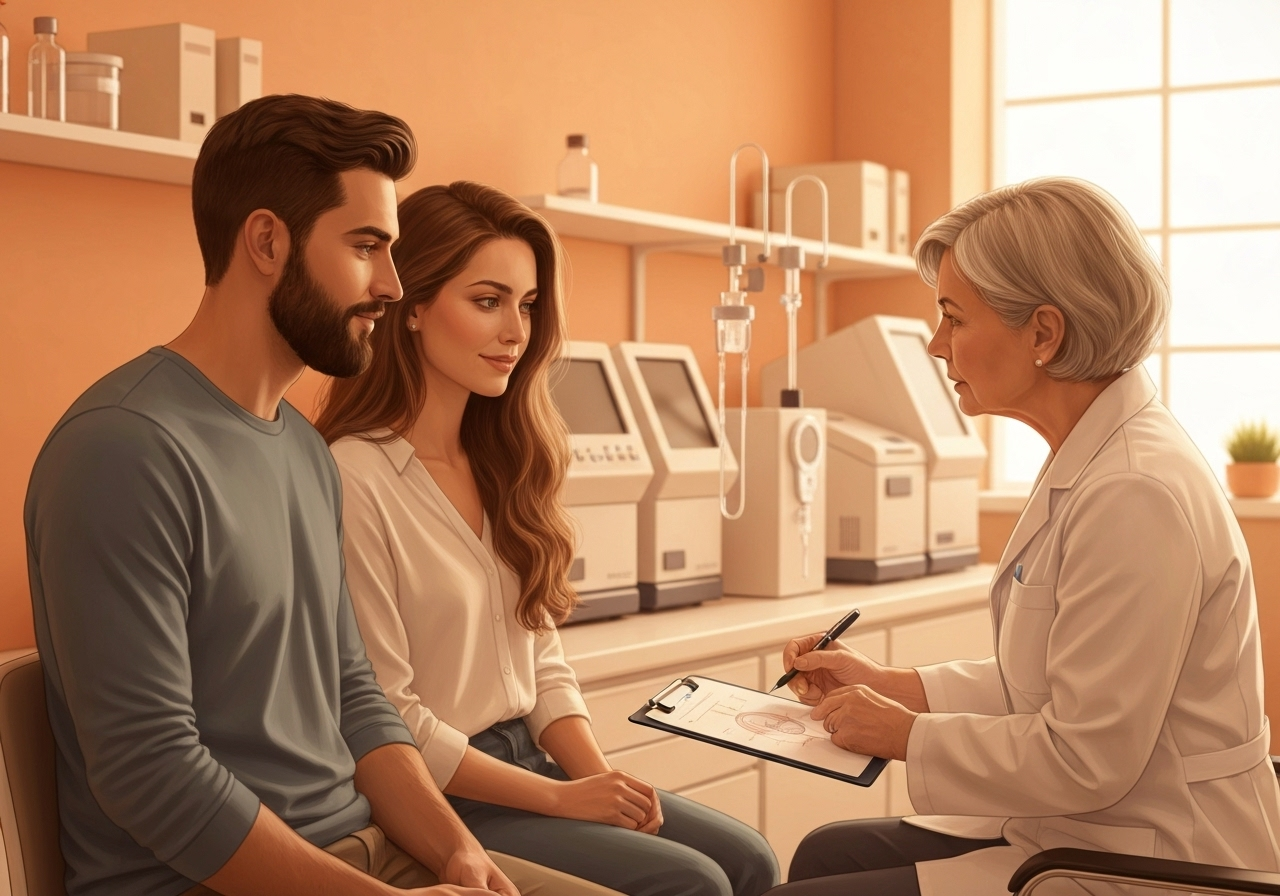 Couple with fertility specialist