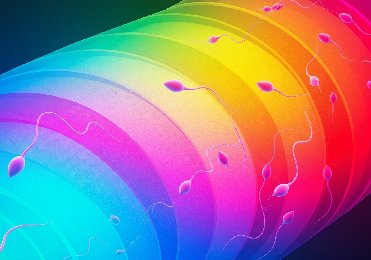 Sperm in gradient layers illustration