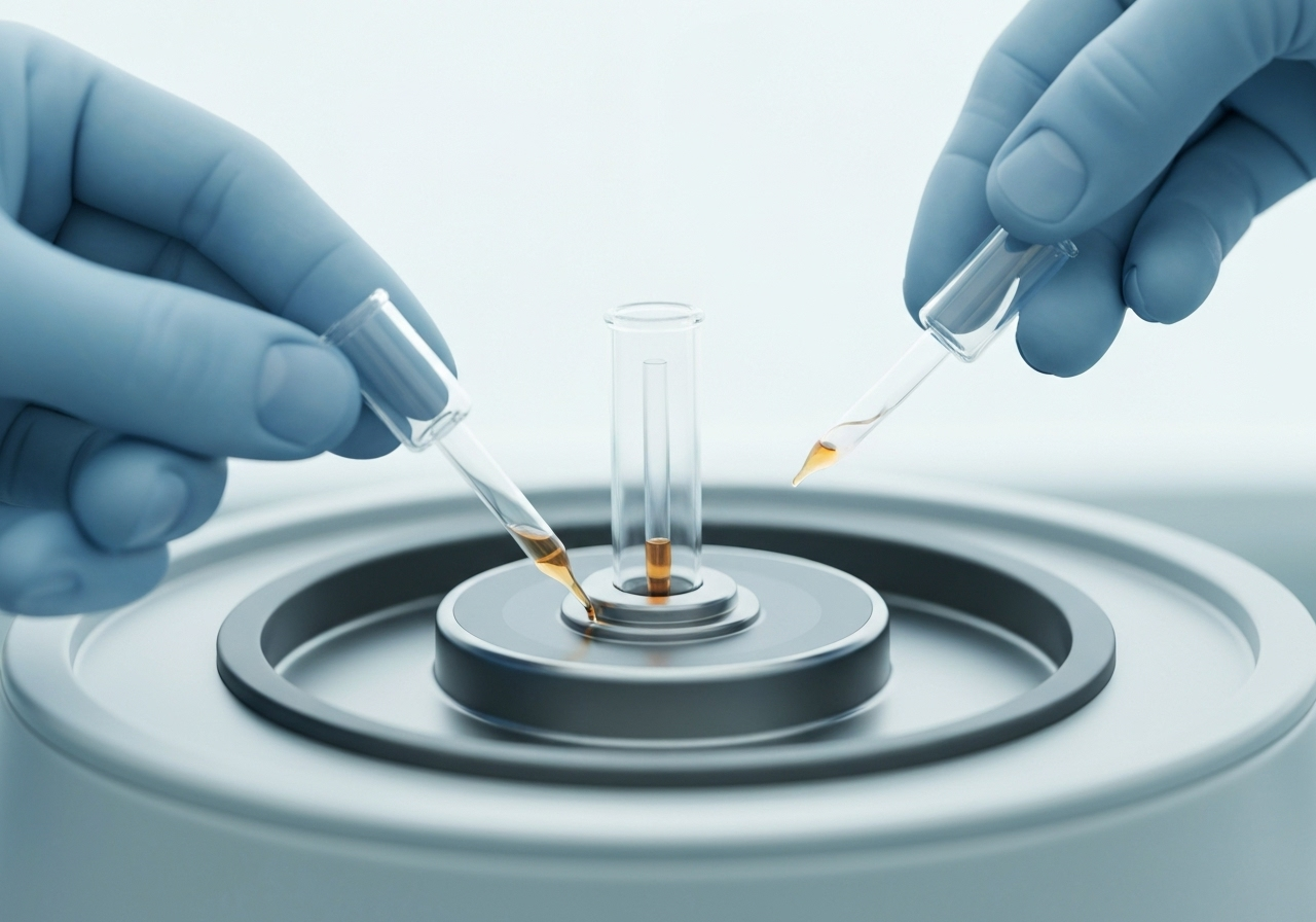 Sperm sample tubes in centrifuge