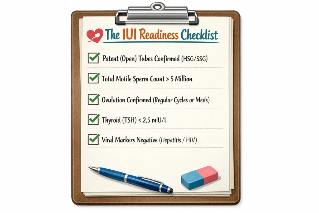 Essential medical checklist required before starting IUI treatment in India.