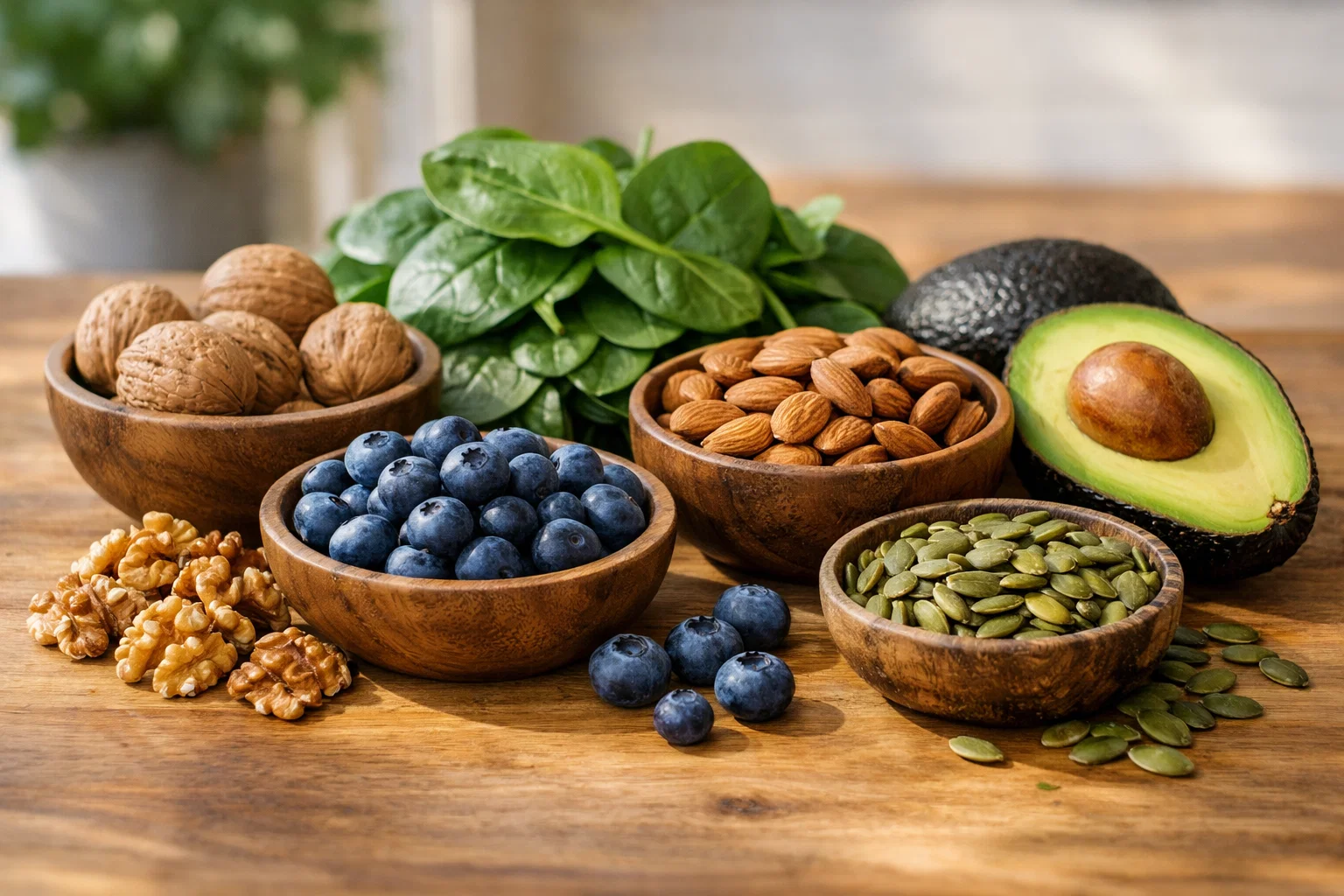 Dietary Changes for Fertility Healthy foods rich in antioxidants like walnuts and spinach for sperm health